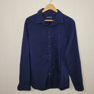 Mens 42 Blue Long Sleeve Button Up Gorpcore Grunge Yacht Career Stretch